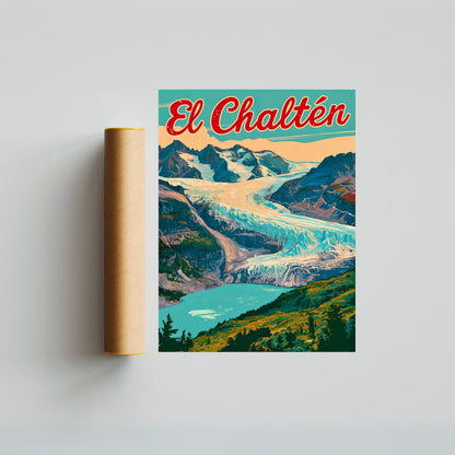 El Chaltén Travel Poster - Stunning Gateway to Patagonia's Peaks