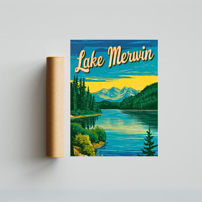 Lake Merwin Vintage Travel Poster