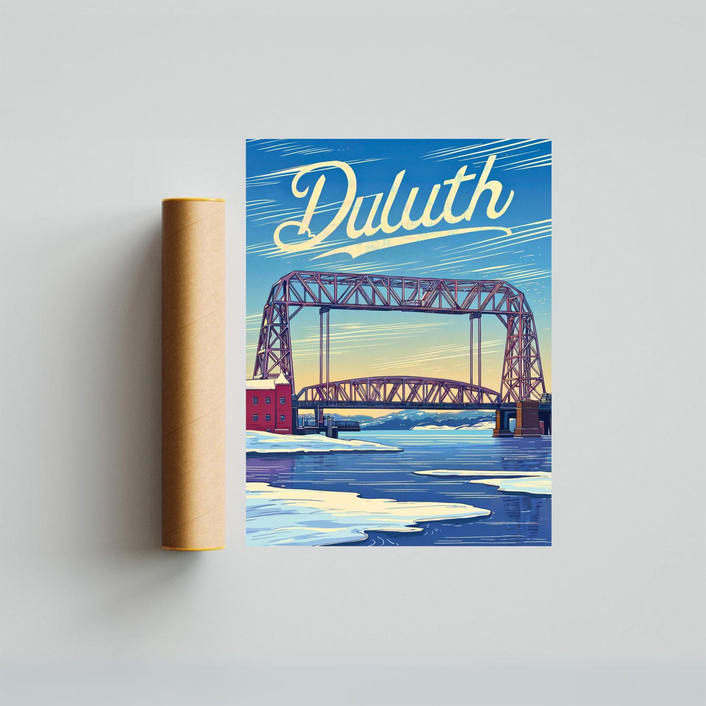 Duluth Vintage Travel Poster - Winter in Minnesota
