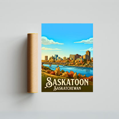 Saskatoon Vintage Travel Poster