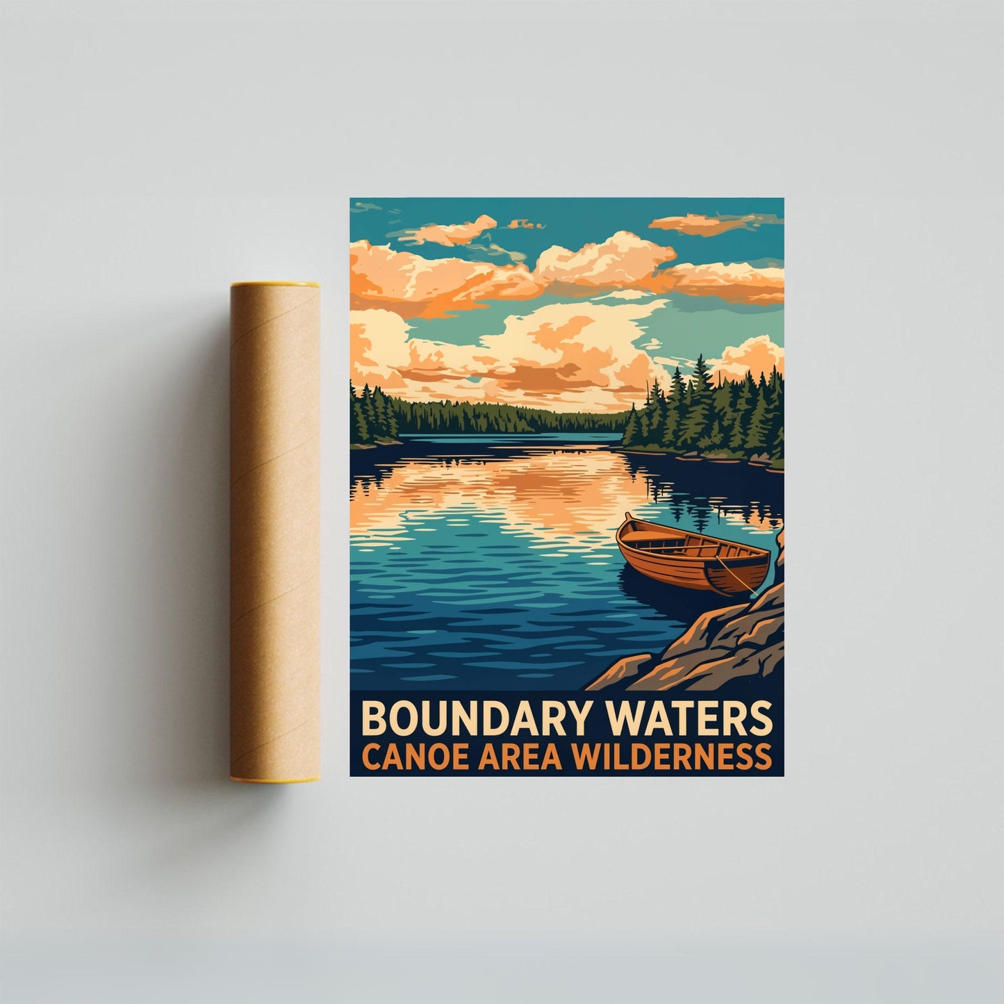 Boundary Waters Canoe Area Wilderness Vintage Travel Poster - Minnesota’s Wilderness