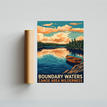 Boundary Waters Canoe Area Wilderness Vintage Travel Poster - Minnesota’s Wilderness
