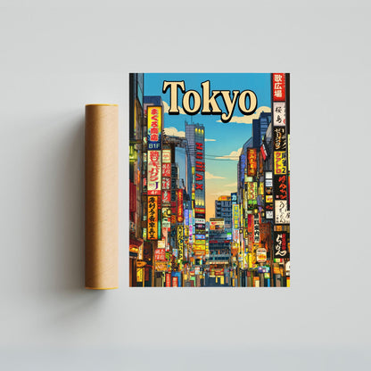 Tokyo Vintage Travel Poster - Neon Dreams