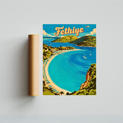 Fethiye Vintage Travel Poster