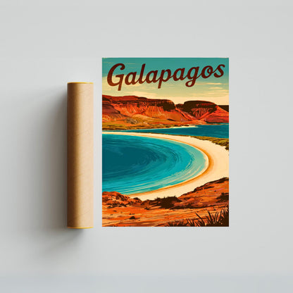 Galapagos Vintage Travel Poster