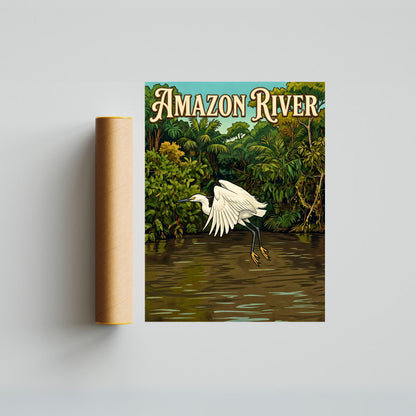 Amazon River Vintage Travel Poster - Spirit of the Tropical River
