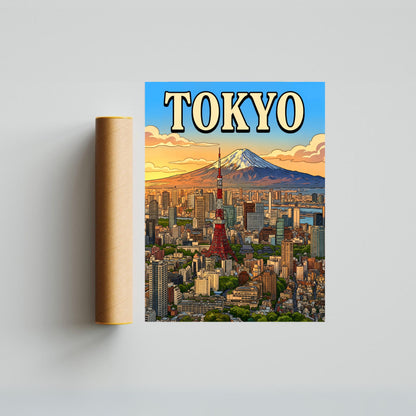 Tokyo Vintage Travel Poster - Japan