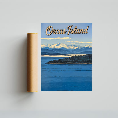 Orcas Island Vintage Travel Poster -  Eastsound Charm