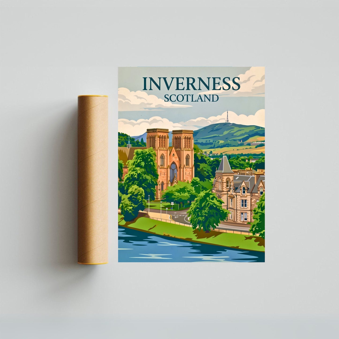 Inverness Vintage Travel Poster - Riverside