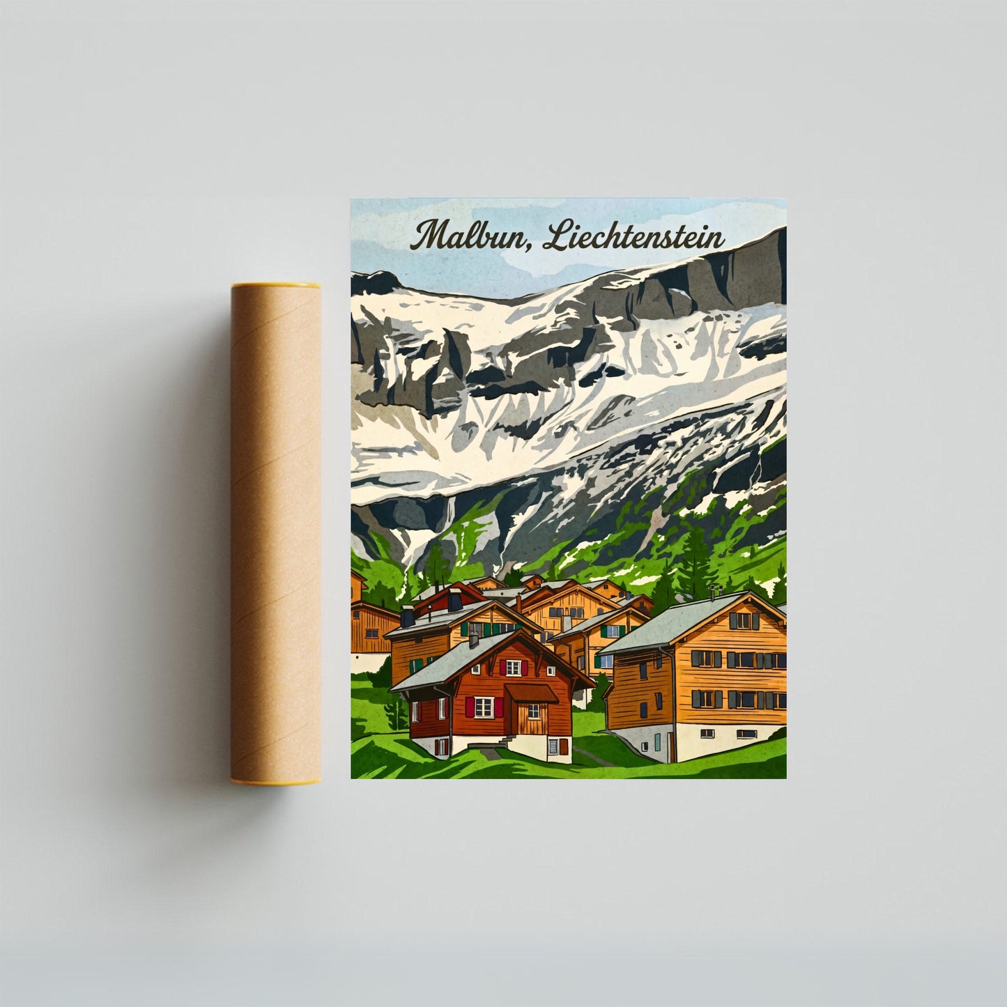 Malbun Vintage Travel Poster - Liechtenstein