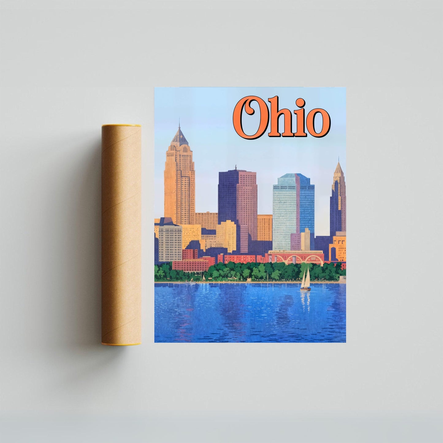 Ohio Vintage Travel Poster - Cleveland