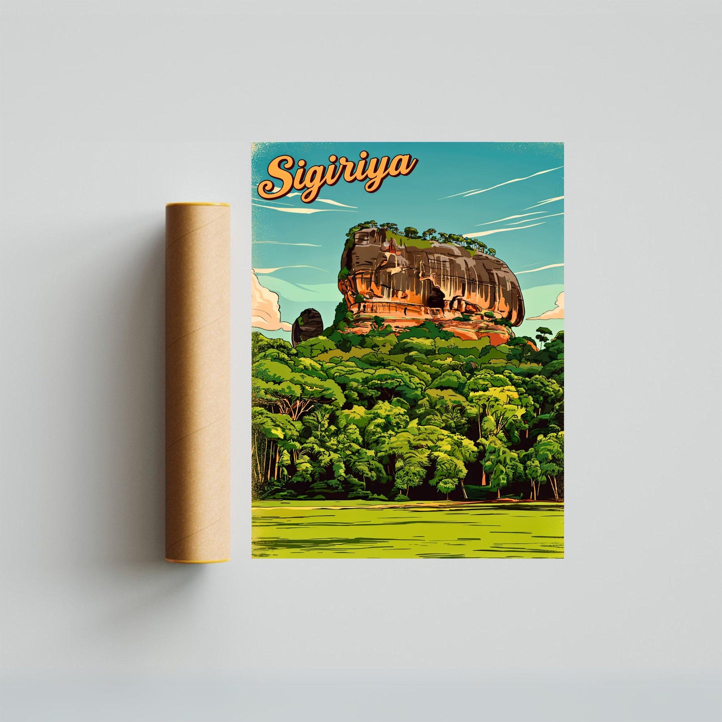Sigiriya Vintage Travel Poster