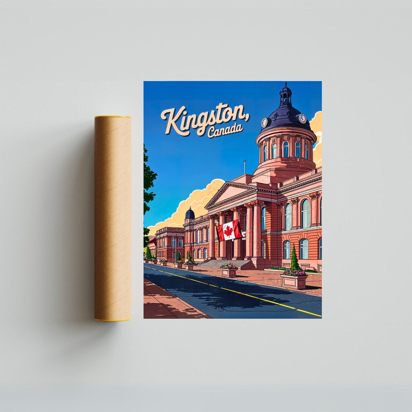 Kingston Vintage Travel Poster - The Limestone City