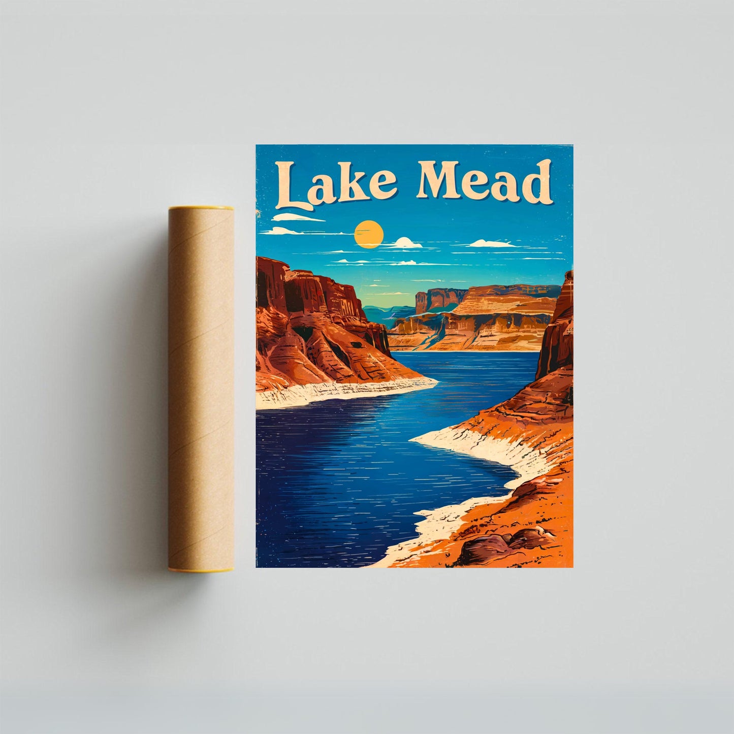 Lake Mead Vintage Travel Poster