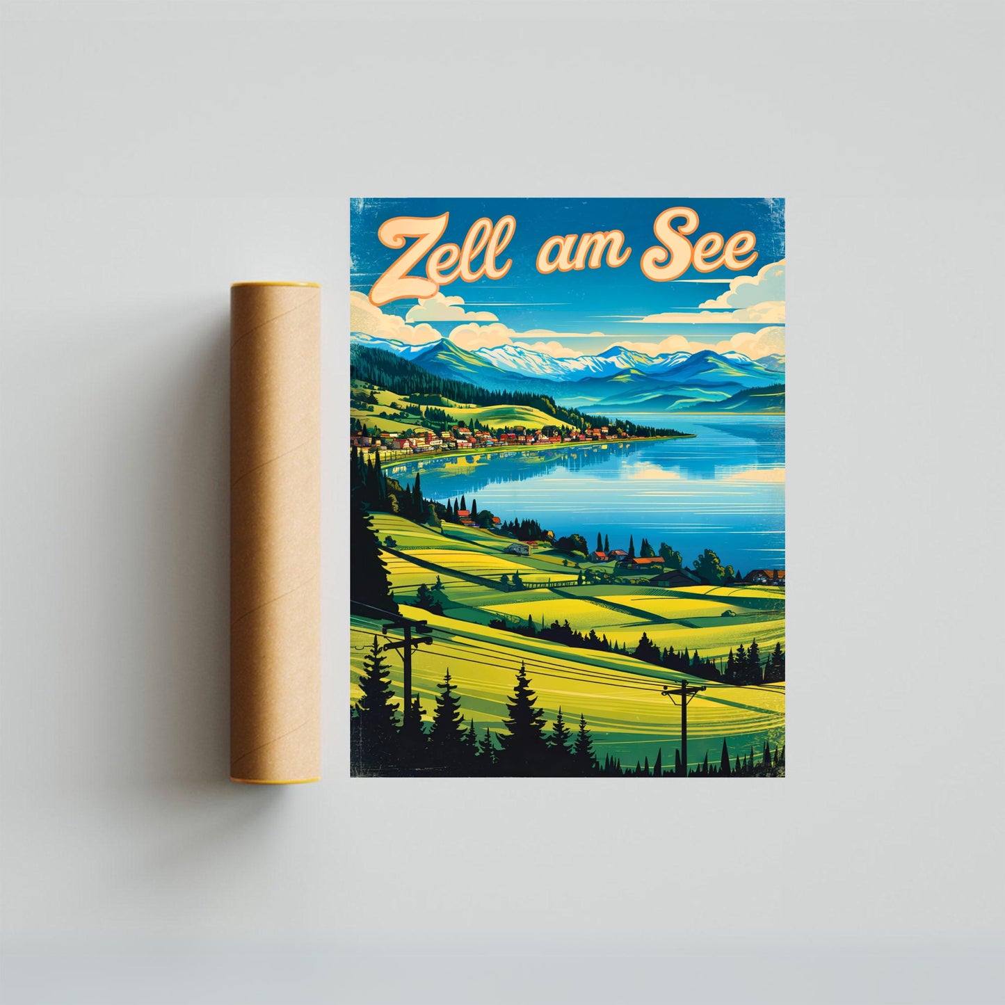 Zell am See Vintage Travel Poster - Austrian Timeless Alpine Beauty