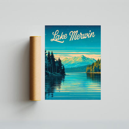 Lake Merwin Vintage Travel Poster - Explore the Beauty of Lake in Washington