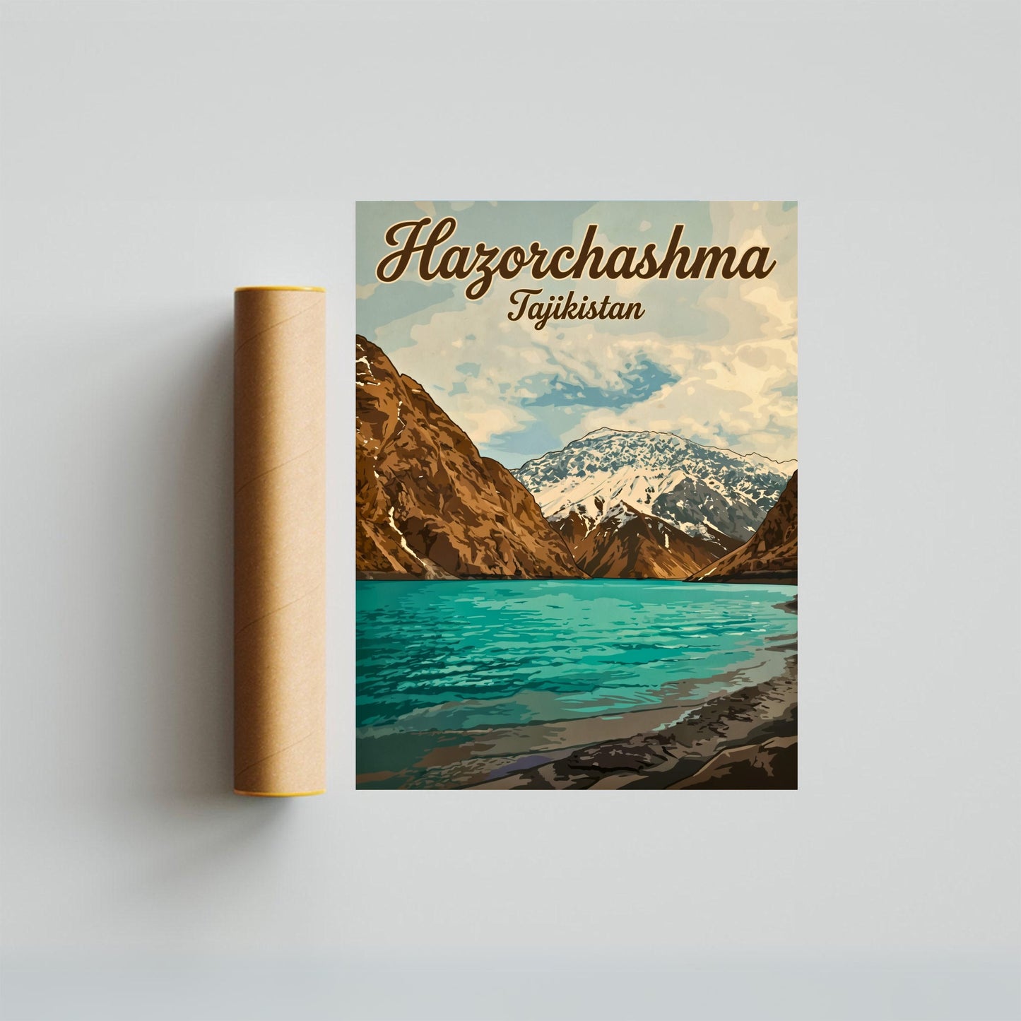 Hazorchashma Vintage Travel Poster -  Spring of Tajikistan