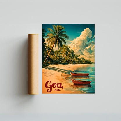 Goa Vintage Travel Poster - Captivating Island in India