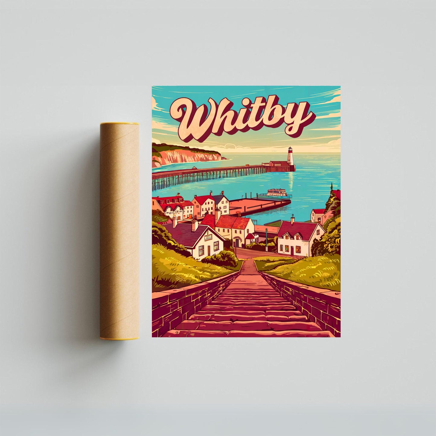 Whitby Vintage Travel Poster