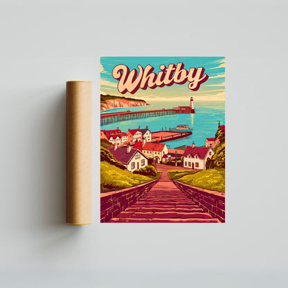 Whitby Vintage Travel Poster