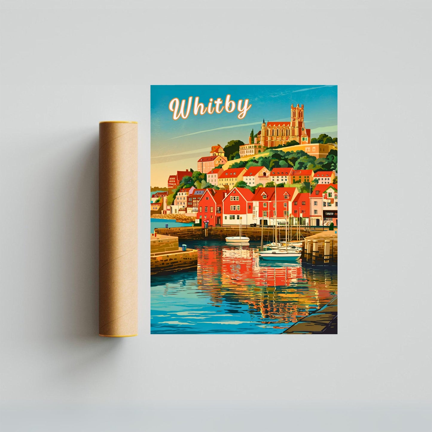 Whitby Vintage Travel Poster - Coastal Charm