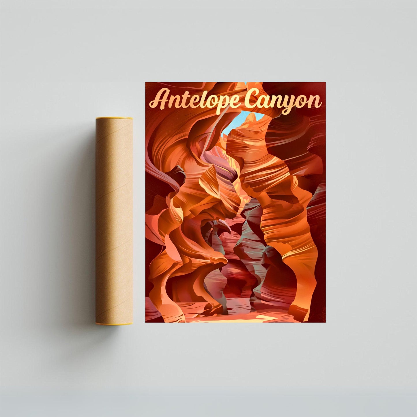 Antelope Canyon Vintage Travel Poster