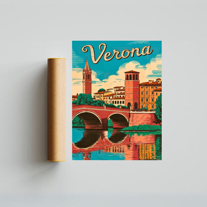 Verona, Italy Vintage Travel Poster