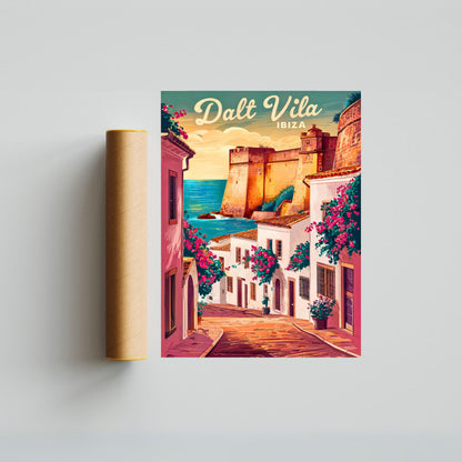 Dalt Vila Vintage Travel Poster - Mesmerizing Street View in Ibiza