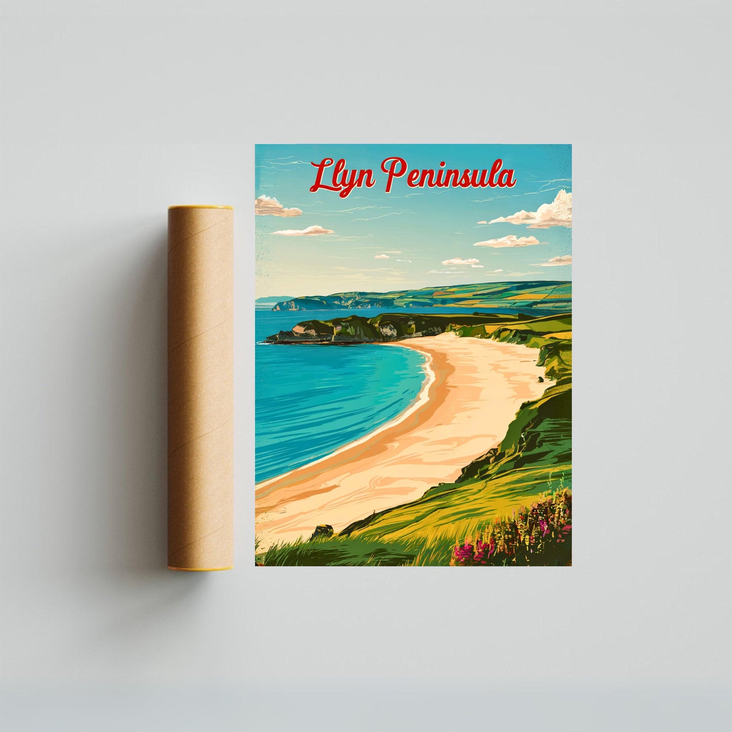 Llyn Peninsula Vintage Travel Poster - Breathtaking landscape in Wales