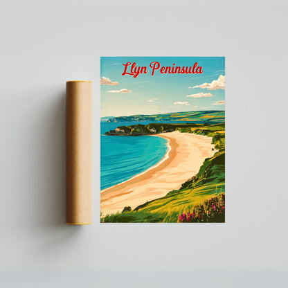 Llyn Peninsula Vintage Travel Poster - Breathtaking landscape in Wales