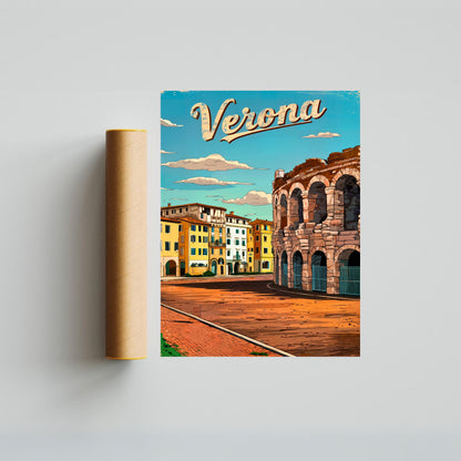 Verona, Italy Vintage Travel Poster - Discover the Magic of Verona