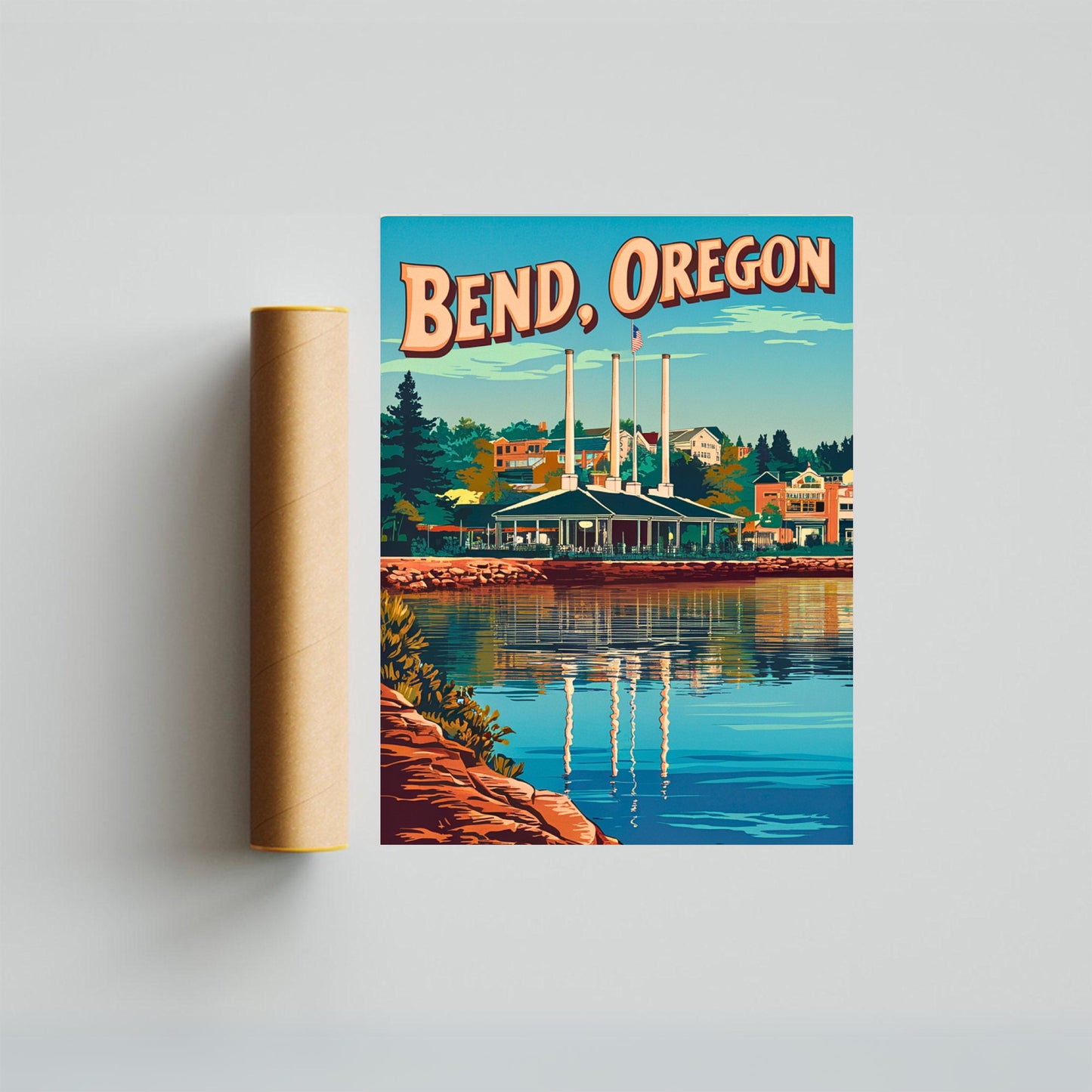 Bend Oregon Vintage Travel Poster