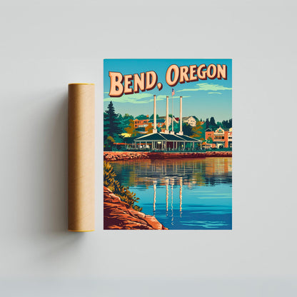 Bend Oregon Vintage Travel Poster