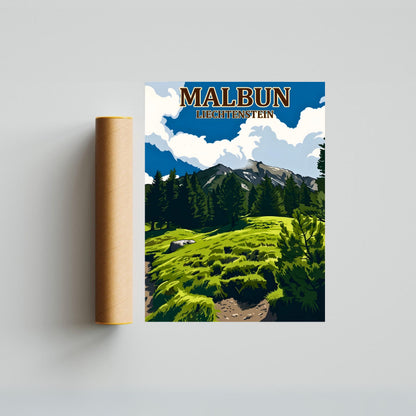 Malbun Vintage Travel Poster - Alpine Serenity