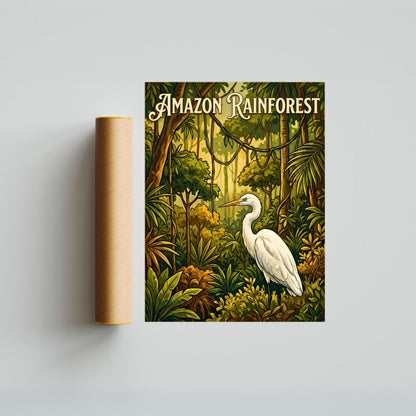 Amazon Rainforest Vintage Travel Poster - the Hidden Jungle