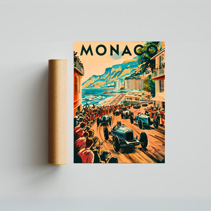 Monaco Vintage Travel Poster