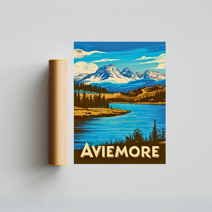 Aviemore Vintage Travel Poster - Scottish Highlands