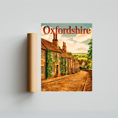 Oxfordshire Vintage Travel Poster