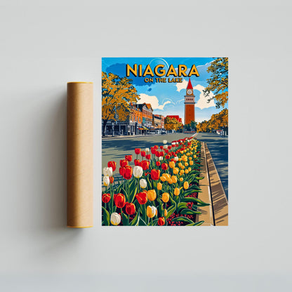 Niagara-on-the-Lake Vintage Travel Poster - Gardens in the Heart of Town Ontario