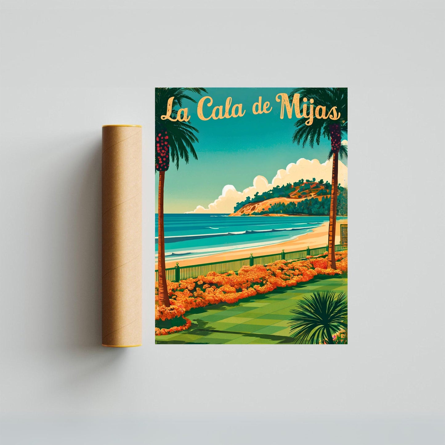 La Cala de Mijas Vintage Travel Poster - Spain’s Costa del Sol