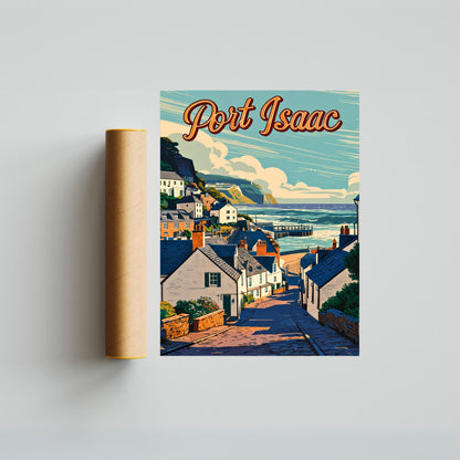 Port Isaac Vintage Travel Poster