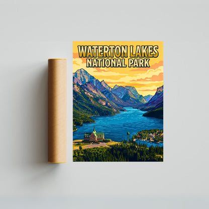Waterton Lakes National Park Vintage Travel Poster- Spirit of Waterton