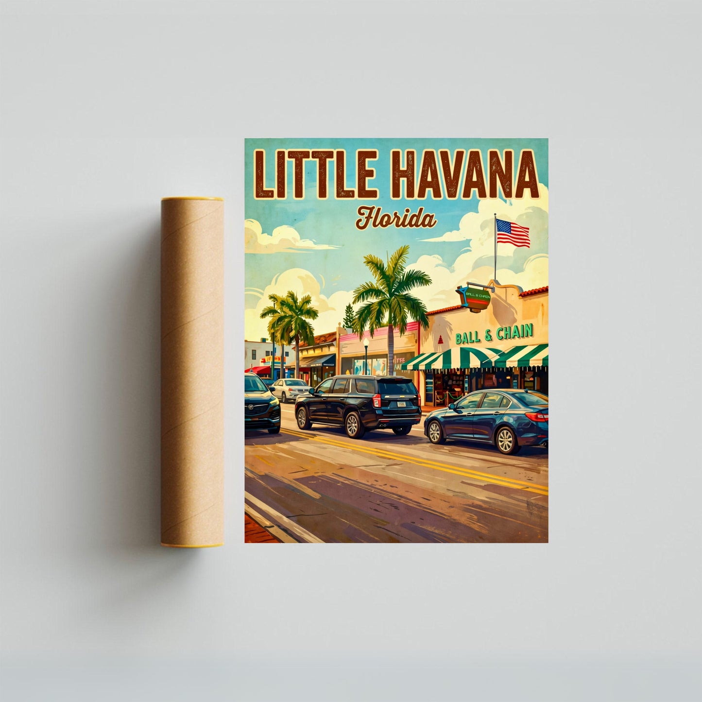 Little Havana Vintage Travel Poster -  Street Life