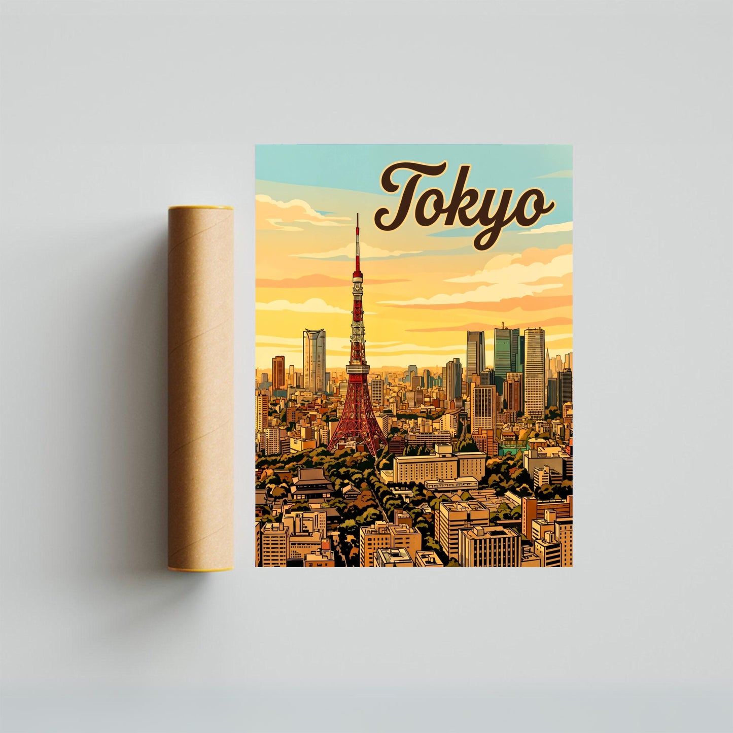 Tokyo Vintage Travel Poster - Iconic Japan' Tower