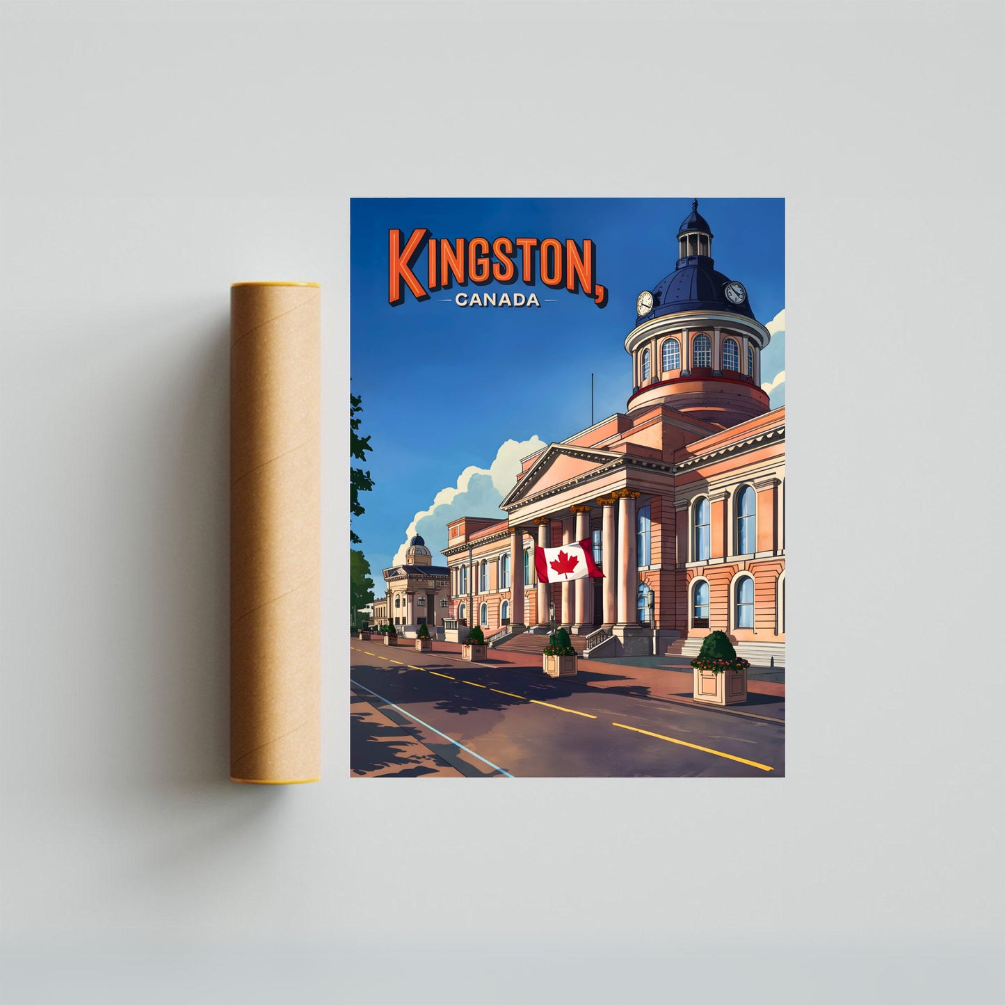 Kingston Vintage Travel Poster - The Heart of Downtown