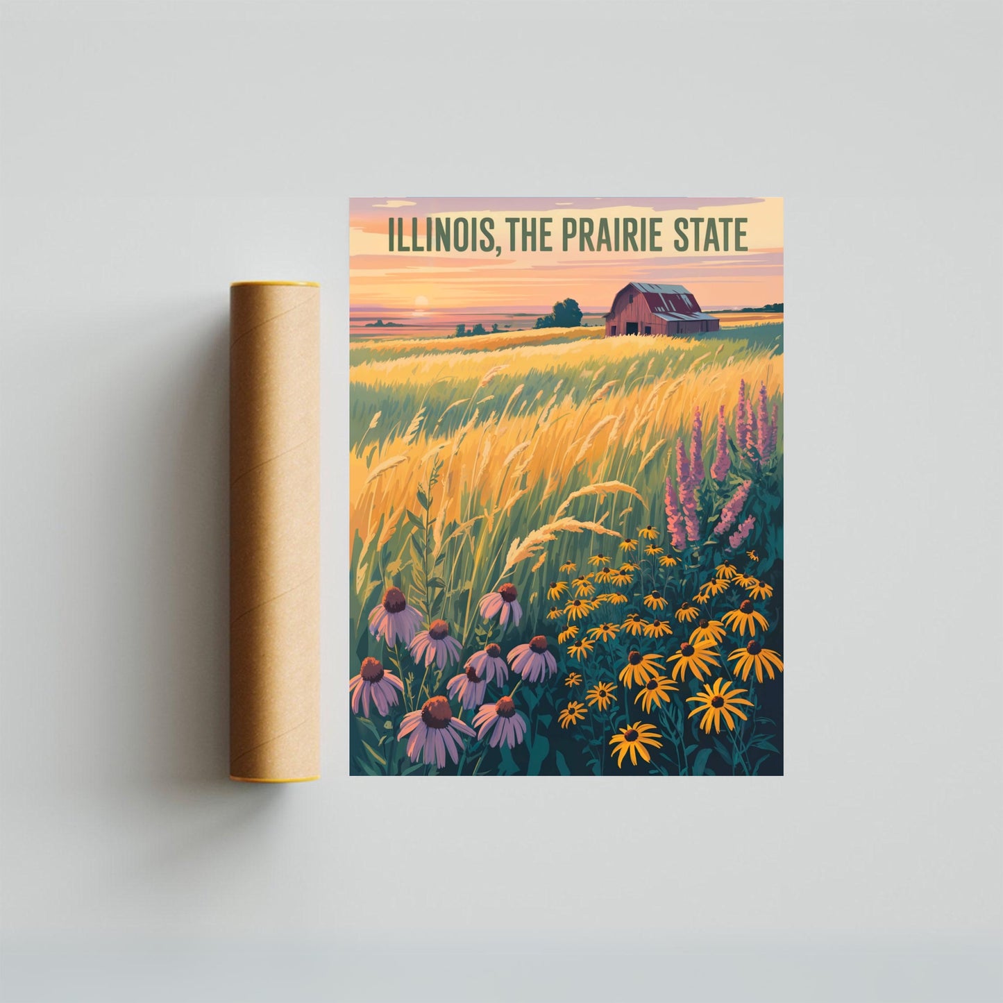 Illinois Vintage Travel Poster - Explore the Heartland