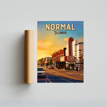 Normal, Illinois Vintage Travel Poster - Central Glow