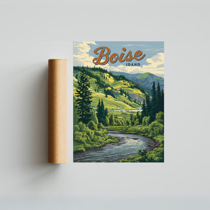 Boise Vintage Travel Poster - Breathtaking Nature Getaway