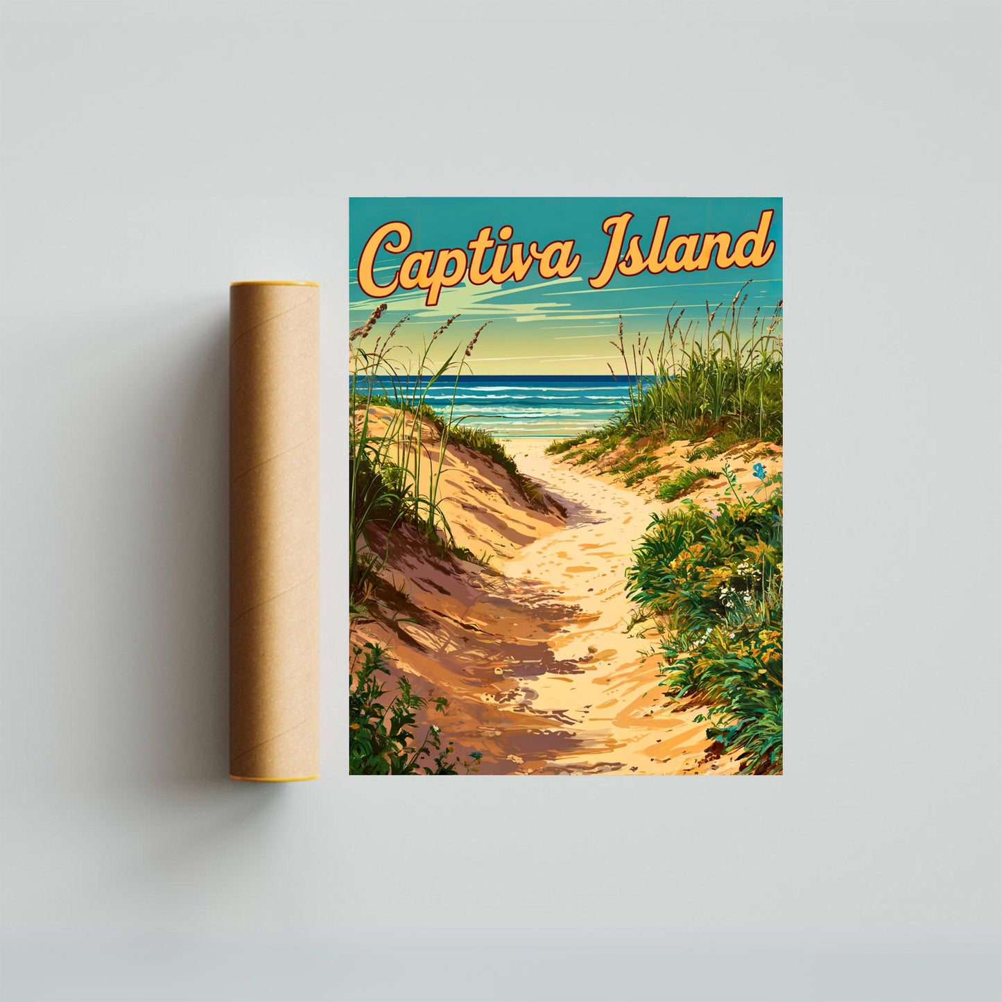 Captiva Island Vintage Travel Poster