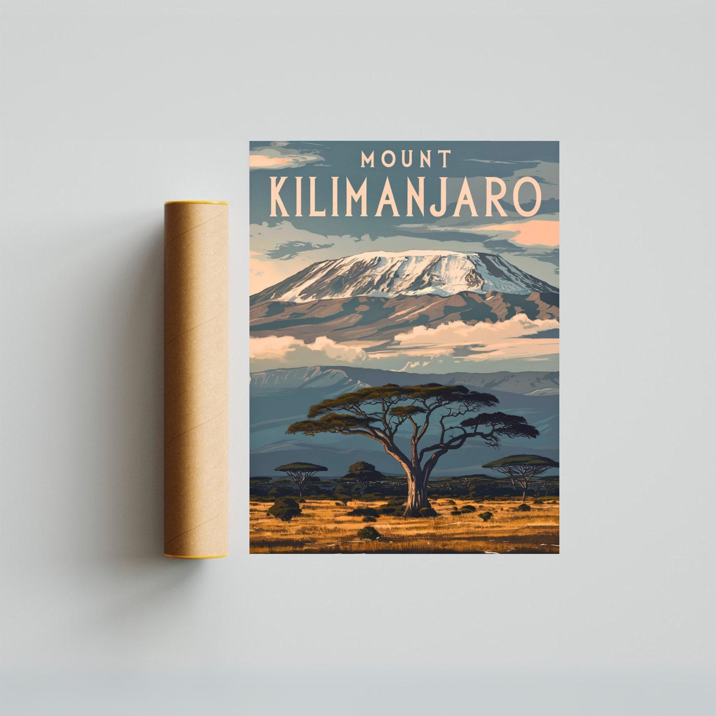 Mount Kilimanjaro Vintage Travel Poster